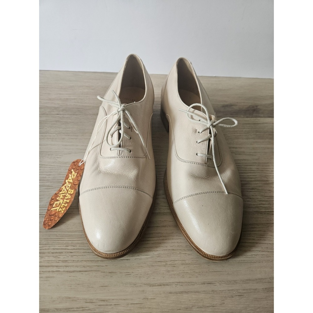 Vintage BALLY of Switzerland Parawet Leather Oxfords Cream NWOB‎ Men's Size 9.5